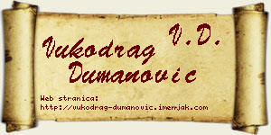 Vukodrag Dumanović vizit kartica